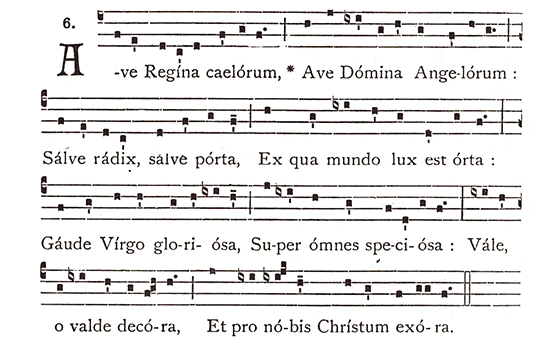 전례를 위한 음악, 음악을 통한 전례 (22) 성모 찬송가 4 : 하늘의 영원한 여왕(Ave Regina caelorum)