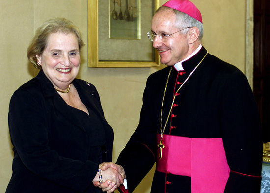 [사진] 미 국무장관, 교황청 외무장관 회담