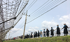 손 맞잡고… 평화의 인간띠 잇다